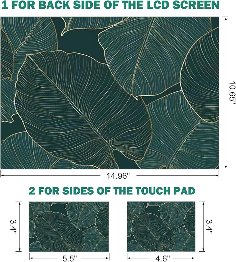 DINKY Laptop Skin Sticker Decal, 12" 13" 13.3" 14" 15" 15.4" 15.6 inch Laptop Universal Reusable Vinyl Skin Stickers Cover Art Decal Notebook PC Personalized Protector-Green Leaf - Image 2